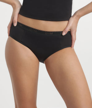 Girls' Black Dim Protect organic cotton heavy flow period knickers