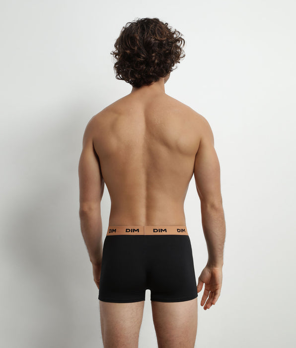 DIM Pack of 3 Men's Boxers Black Cotton Stretch Hazelnut Green Mix &amp; Colors