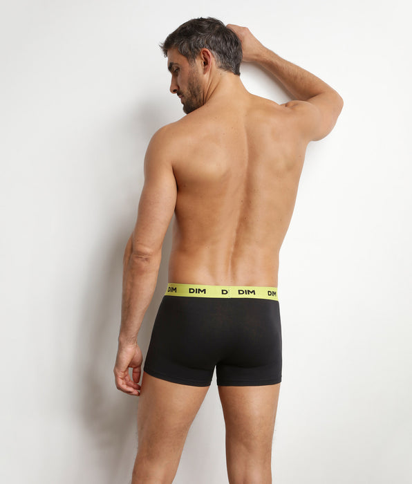 DIM Pack of 3 men's boxer shorts in black with magenta coloured waistband Mix & Colors