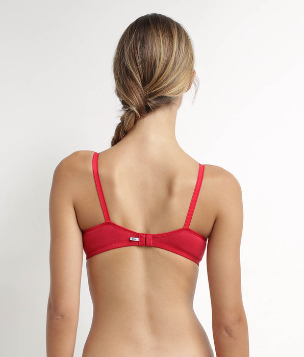 DIM Red cotton triangle bra Dim Daily
