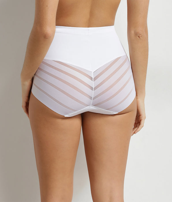 DIM Dim Silhouette Élégance Women's White High-Waisted Flat Tummy Briefs
