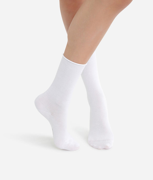 DIM Pack of 2 pairs of white cotton modal socks for women
