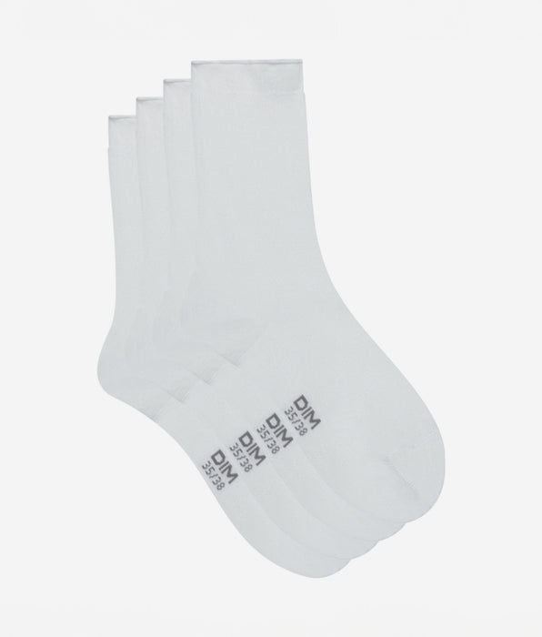 DIM Pack of 2 pairs of white cotton modal socks for women