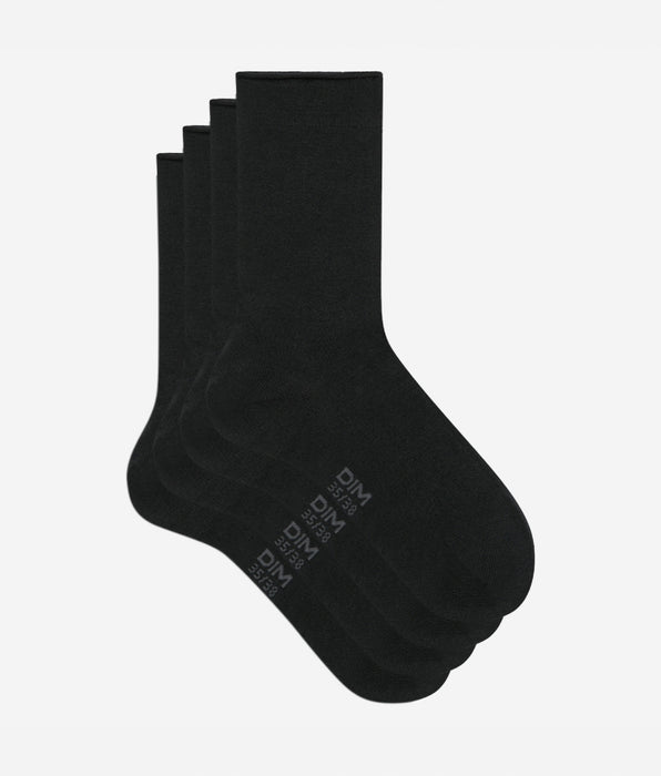 DIM Pack of 2 pairs of black cotton modal socks for women