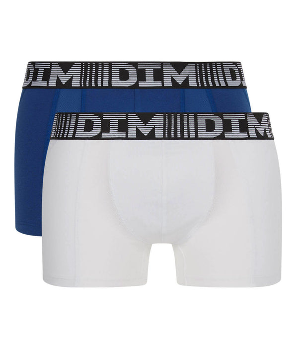DIM 3D Flex Air Pack of 2 men's steel blue-white anti-perspirant boxers