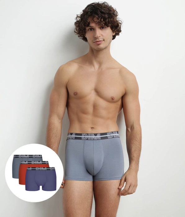 DIM Pack of 3 Men's 3D Belted Boxers Blue Red Grey Dim Powerful