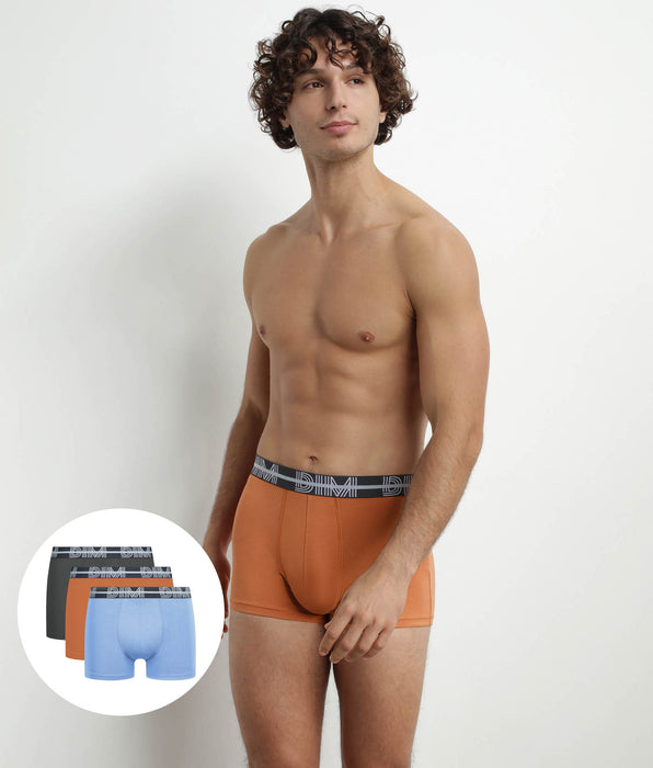DIM Pack of 3 Men's 3D Belted Boxers Grey Blue Orange Dim Powerful