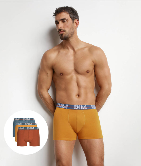 DIM Pack of 3 black men's boxer shorts with graphic waistband Velours Powerful