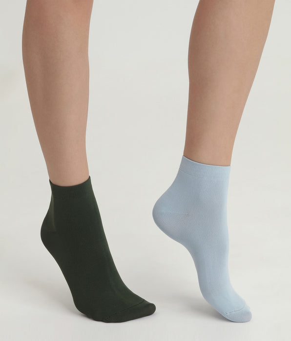 DIM Pack of 2 pairs of women's socks Green Blue Skin