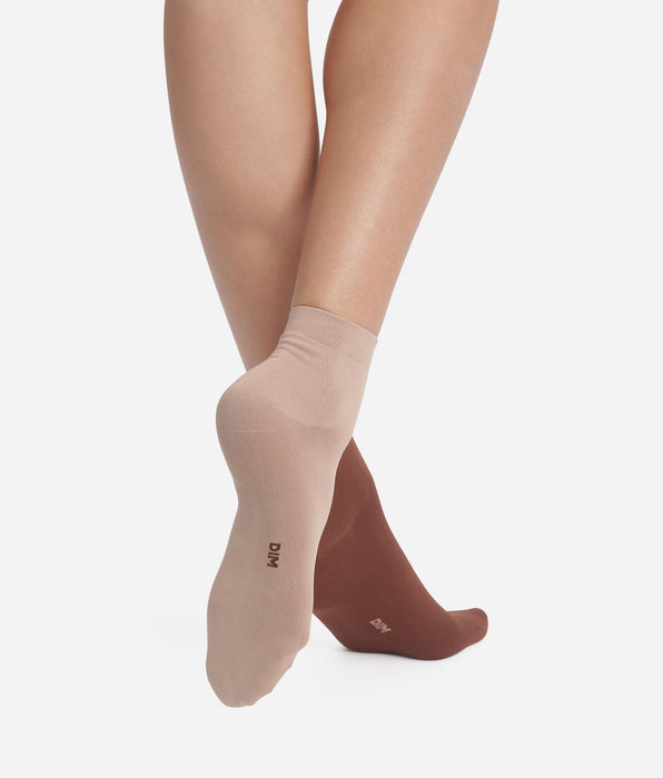 DIM Pack of 2 pairs of women's socks Taupe Café Skin