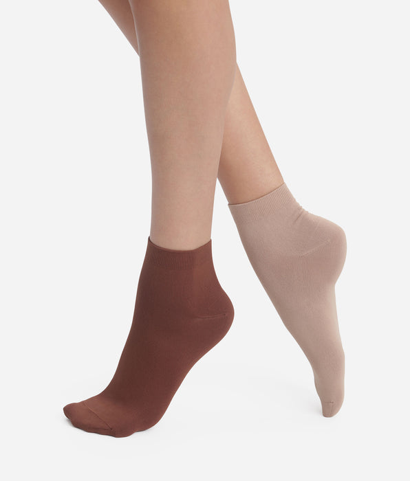 DIM Pack of 2 pairs of women's socks Taupe Café Skin
