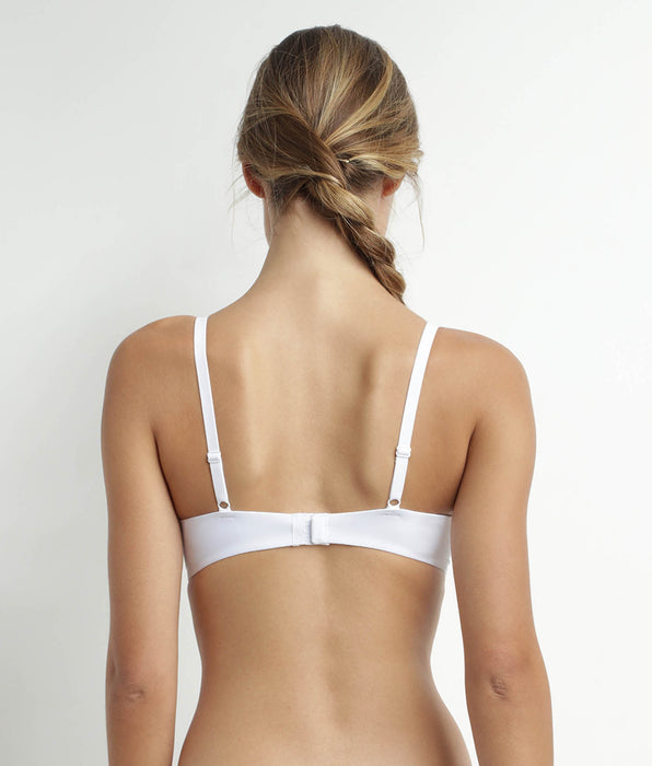 DIM Daily Confort white microfiber and tulle underwired bra