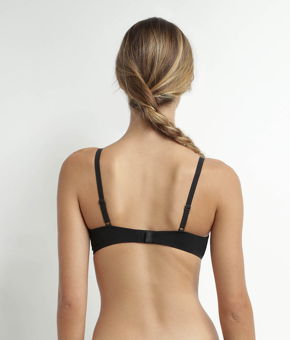 DIM Black Daily Confort microfiber and tulle underwired bra