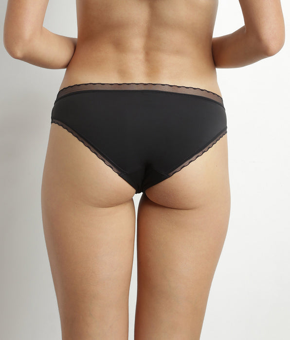 DIM Women's microfiber and tulle briefs Black Dim Daily Confort