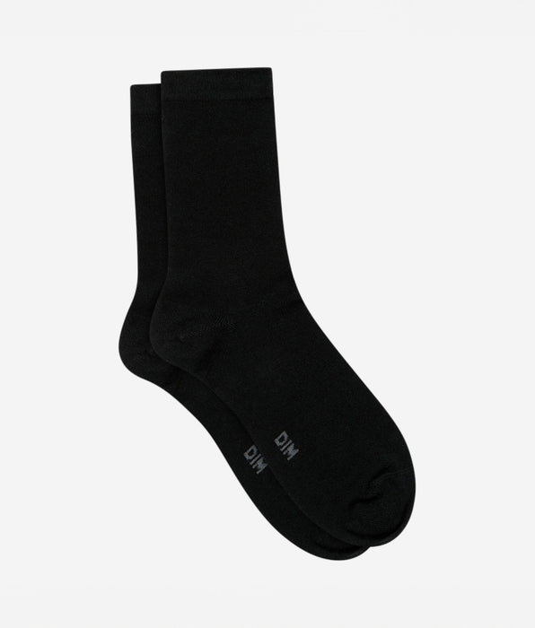 DIM Plain black socks in soft wool for women