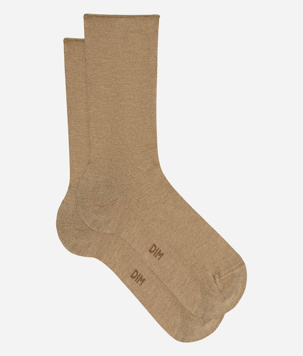 DIM Women's beige taupe Laine Douce socks