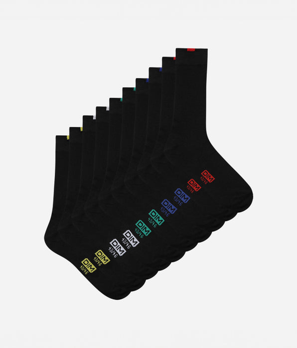 DIM Pack of 5 pairs of black EcoDIM socks for men