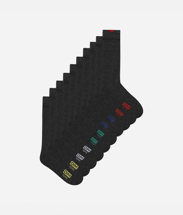 DIM Pack of 5 pairs of grey EcoDIM socks for men