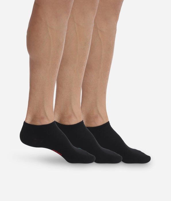 DIM Pack of 3 pairs of black invisible trainer socks for men