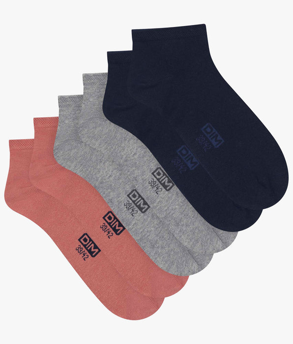 DIM Pack of 3 pairs of men's cotton socks Navy Pink Dim