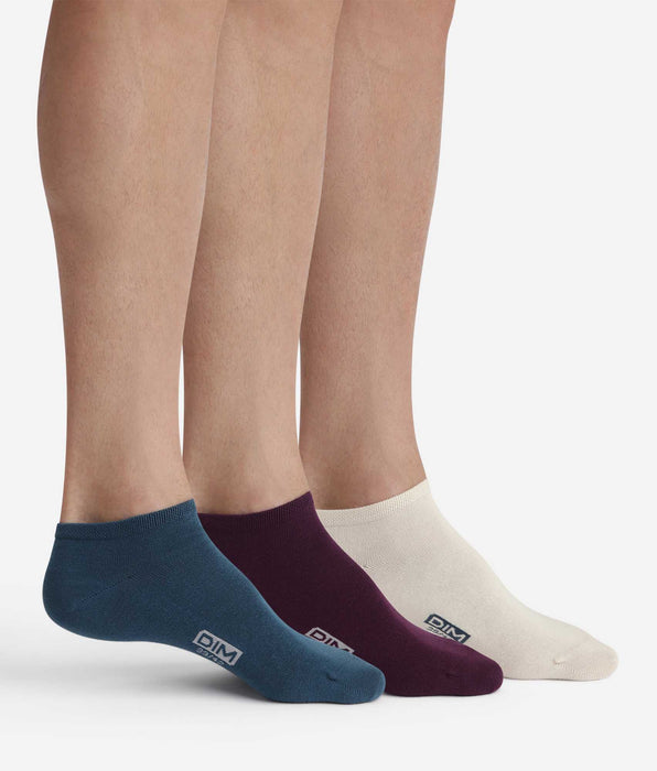 DIM Pack of 3 Pairs of Men's Blue Violet Cotton Socks