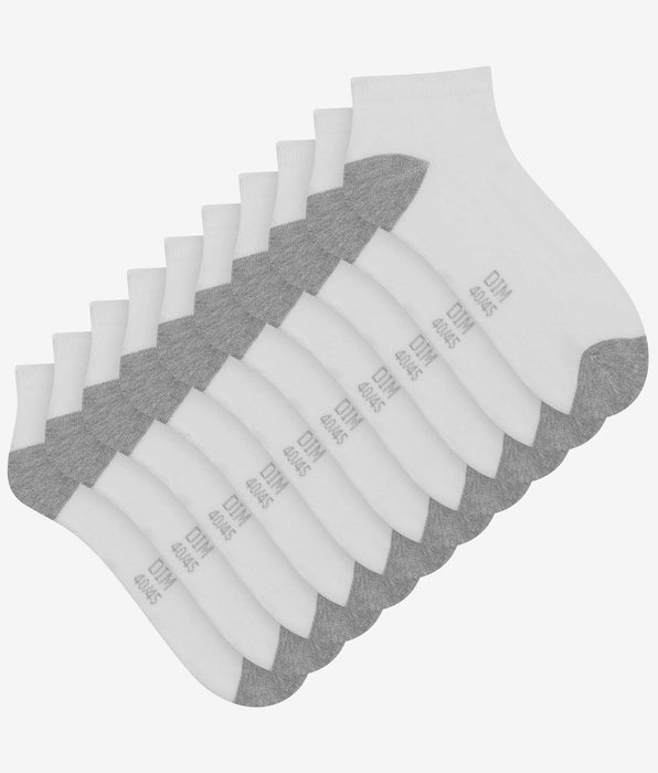DIM Pack of 5 pairs of men's white cotton socks EcoDim Sport