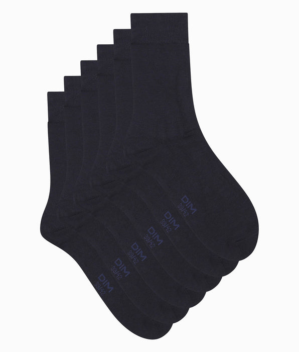 DIM Pack of 3 Pairs of Men's Navy Blue Dim Cotton Socks