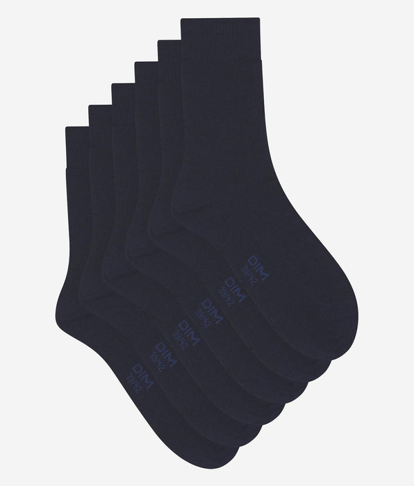 DIM Pack of 3 Pairs of Dim Navy Cotton Comfort Men's Socks