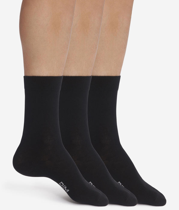 DIM Pack of 3 Pairs of Men's Black Dim Comfort Cotton Socks