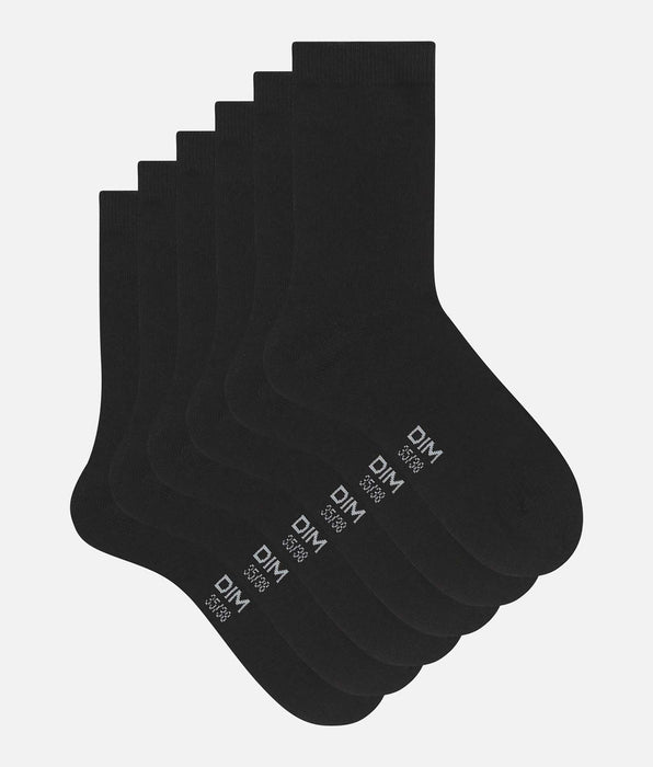DIM Pack of 3 pairs of women's socks Black Cotton Nice Price