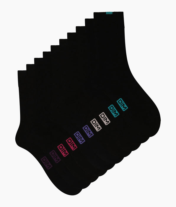 DIM Pack of 5 pairs of women's cotton socks in Black EcoDim