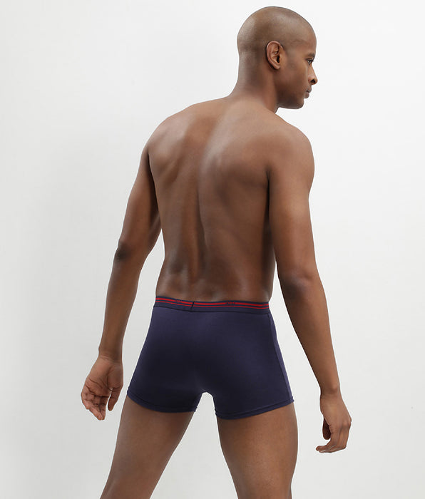 DIM 3 Pack stretch cotton trunks Denim Blue and Lava Red Daily Colors