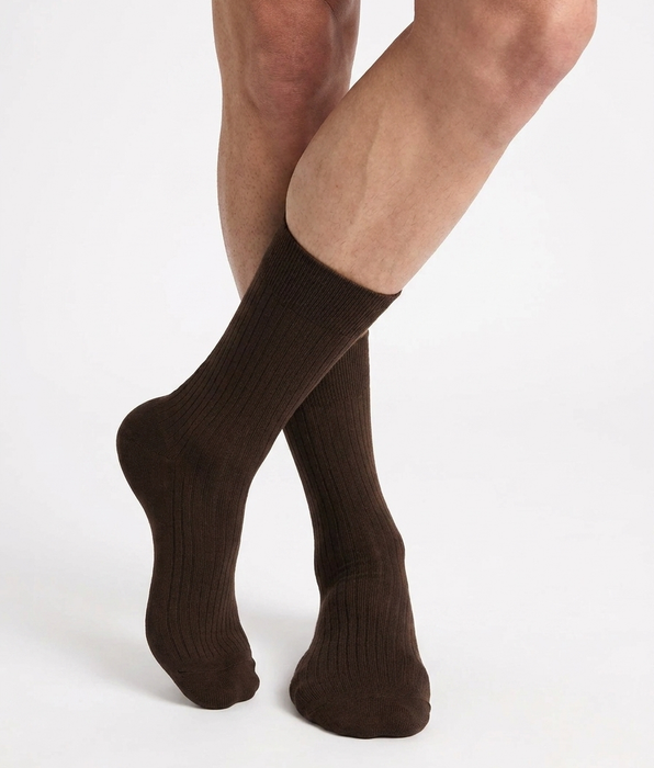DIM Pack of 3 men's socks in cassis, chocolate and taupe Cotton