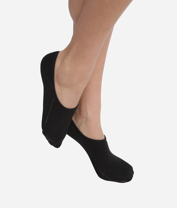 DIM Women's short cotton ankle socks for trainers Black Dim Invisifit