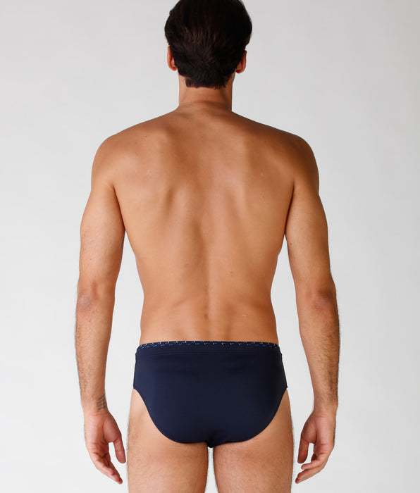 DIM Men's Midnight Blue Microfibre Swim Briefs