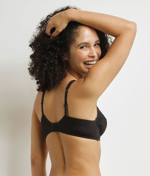 DIM Black lace full cup bra Generous Essentiel