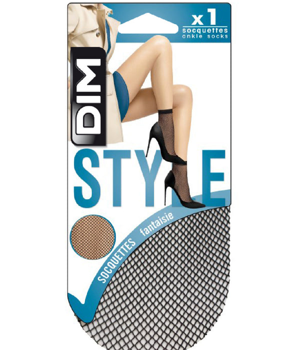 DIM Women's black fishnet socks Style