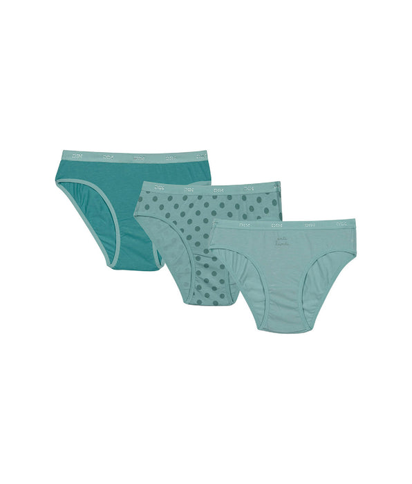 DIM Les Pockets Pack of 3 girls' polka-dot stretch cotton briefs