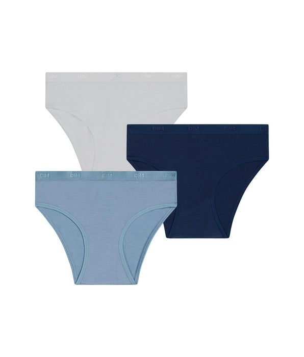 DIM Pack of 3 Les Pockets Ecodim Kids girls' glacier knickers