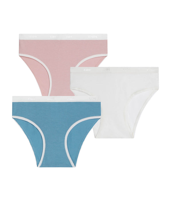 DIM Pack of 3 Les Pockets Ecodim Kids pearl girls' knickers