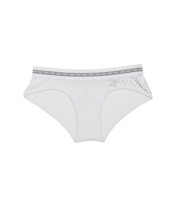 DIM Dim Sport Girl's stretch cotton shorty white with silver print
