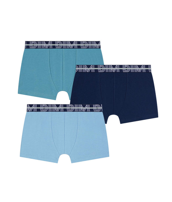 DIM Pack of 3 boys' stretch cotton boxer shorts with contrasting waistband Adriatique EcoDim