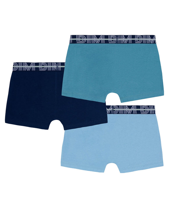 DIM Pack of 3 boys' stretch cotton boxer shorts with contrasting waistband Adriatique EcoDim