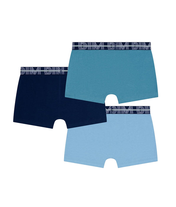 DIM Pack of 3 boys' stretch cotton boxer shorts with contrasting waistband Adriatique EcoDim