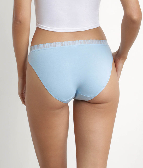 DIM Pack of 2 women's stretch cotton knickers Grey Blue Dim fashion