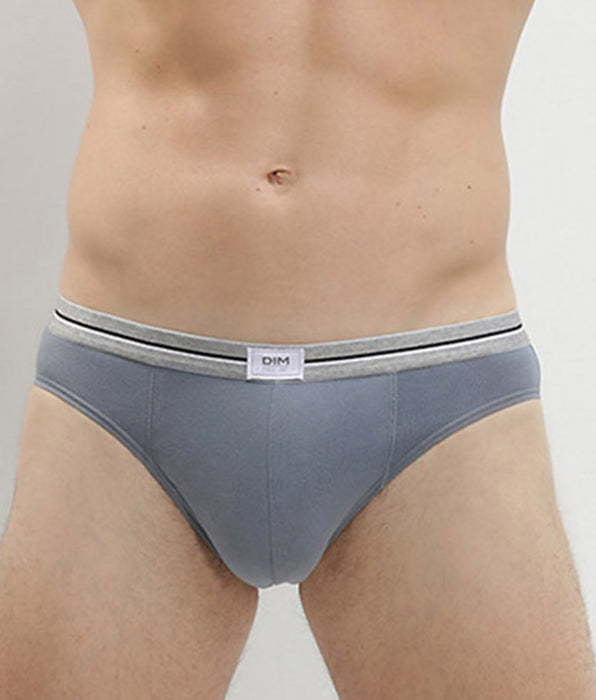 DIM Ultra Resist 3 pack resistant stretch cotton briefs in grey and denim blue