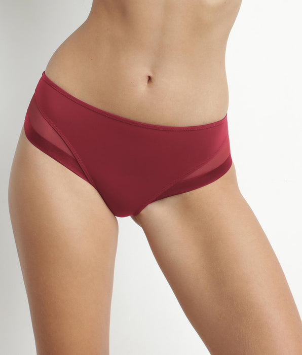 DIM Women's briefs in microfiber and tulle Poppy Red Dim Generous