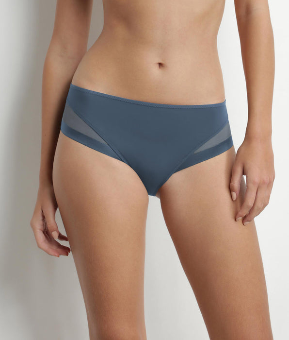 DIM Porcelain Blue microfiber and tulle briefs Dim Generous