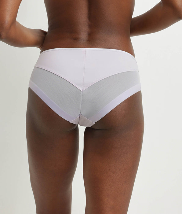 DIM Microfibre and tulle Violet Grey midi panties Dim Generous