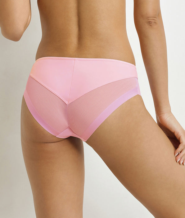 DIM Women's semi-sheer pink floral panties Dim Generous